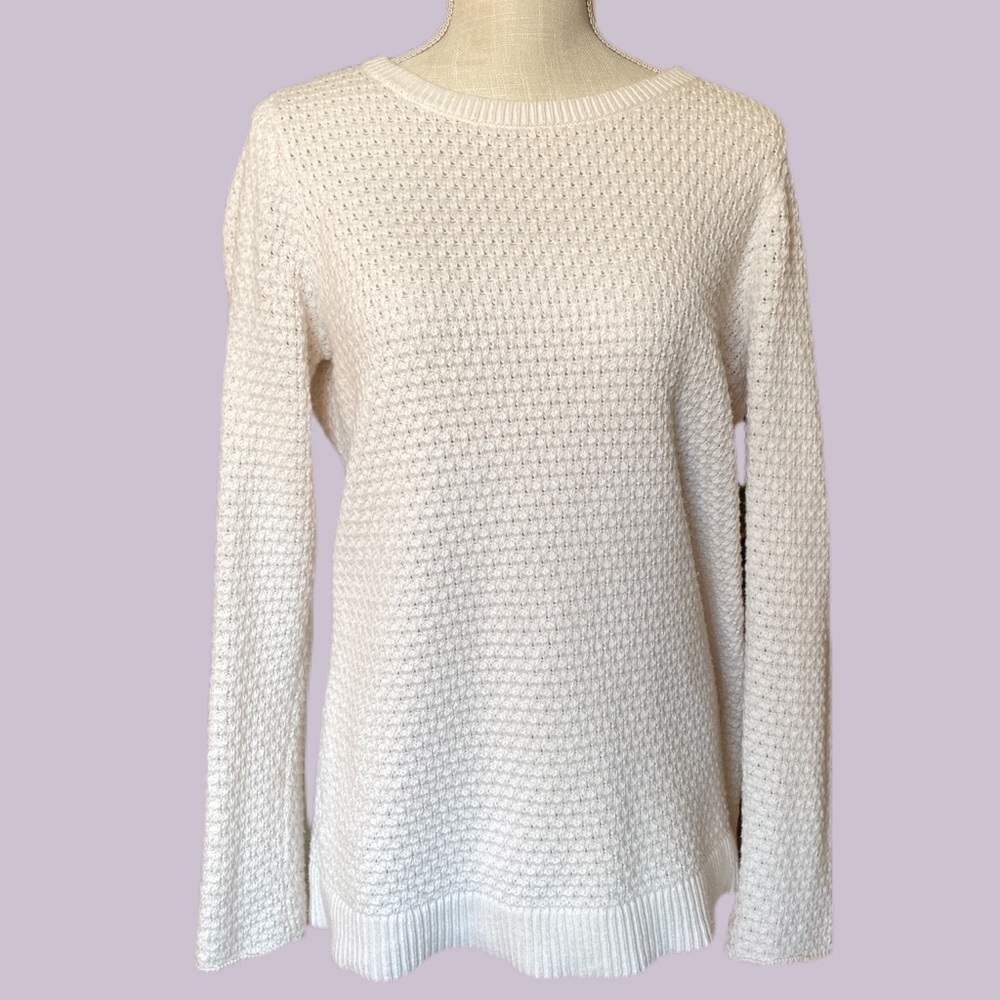 LOFT Waffle Knit Crewneck Sweater